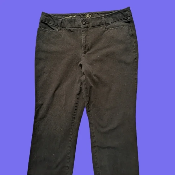 VCUG St Johns Bay Black Straight-Leg Pants Size 12 Cotton Spandex Blend - Picture 4 of 5